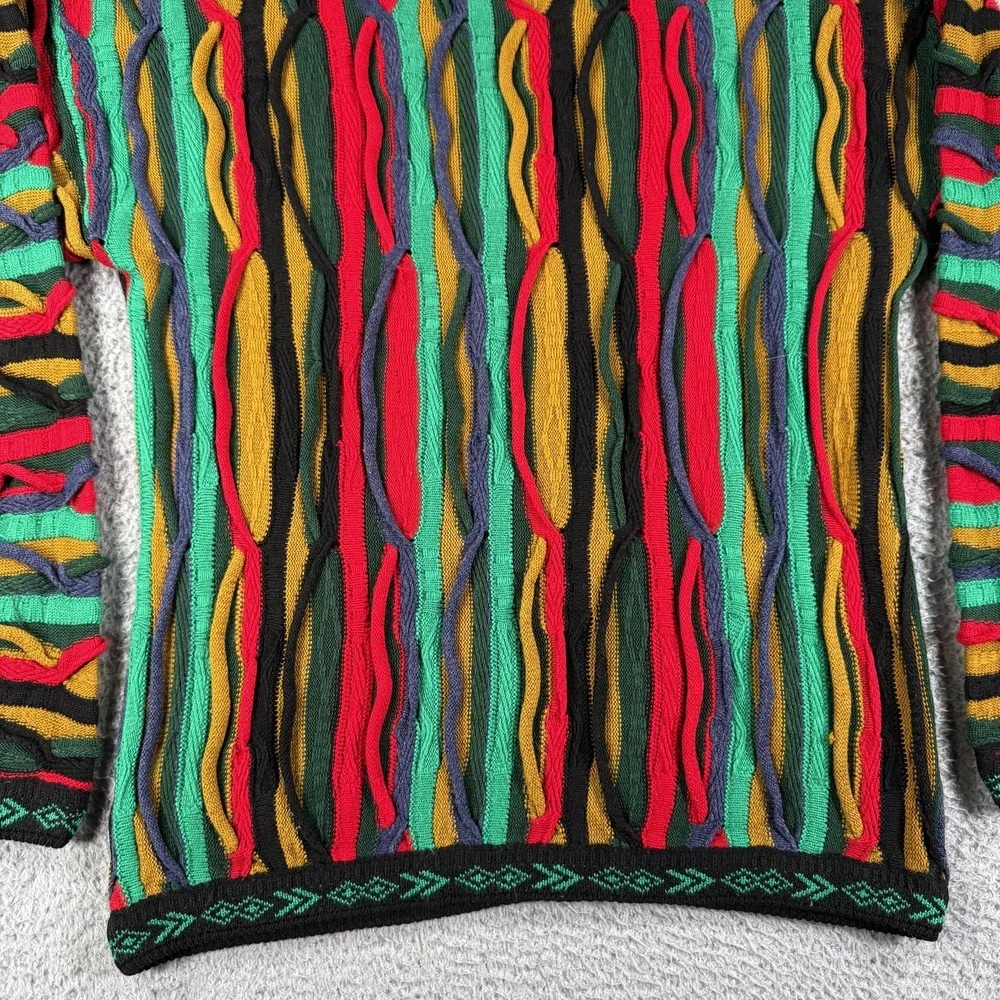 Vintage Coogi Sweater Mens Large Multicolor Australia Mercerised Hip‎ Hop 90s